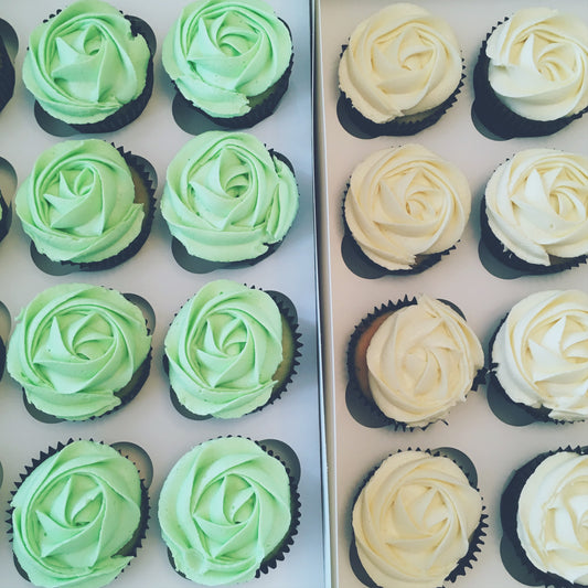 Pandan and Vanilla Cupcakes