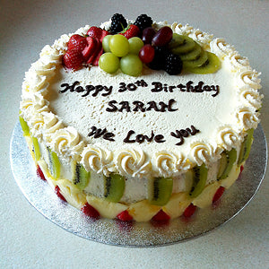 Light Fresh Fruits and Cream Cake