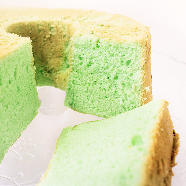 Pandan Chiffon Sponge Cake Cut